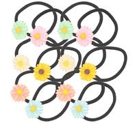 MALUGOGO Accesorios Cómodos de Resina 30 Lazos Elásticos Pelo Diseño de Margaritas Ideales para Decorar y Sujetar el Cabello Estilo para Mujer