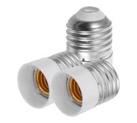 MALUGOGO Adaptador de Casquillo E27 a E14, Convertidor de Portalámparas Interior, 3 Piezas, Soporte de Lámpara Base de Cobre, Accesorio para Bombillas de Techo, Uso Doméstico y Comercial