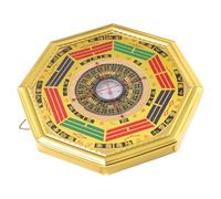 MALUGOGO Adorno colgante de brújula de adivinación decorativo portátil estilo chino con lámina dorada en MDF, diseño vintage único y elegante para Feng Shui y dije de la suerte para decoración del