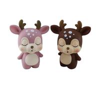 MALUGOGO Adorno para Tartas de Vinilo Rosa 2 Piezas Diseño de Ciervo Adorable Estilo Creativo, Decoración para Pastel y Ornamento para Mesa de Comedor