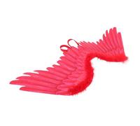 MALUGOGO Ala de ángel y diablo roja grande para cosplay para actuaciones de fiesta de Halloween, ala decorativa de disfraz con plumas para escenario y bailes de máscaras