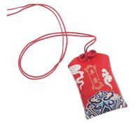 MALUGOGO Amuleto Japonés Tradicional Suerte Bolsita de Brocado Rojo, Diseño Portátil y Duradero para Oficina y Hogar, Colgante de Bolsa Suerte