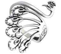 MALUGOGO Anillo abierto de cobre vintage, herramienta de tejer para mujer, accesorio de disfraz para fiestas con forma de pavo real, color aleatorio