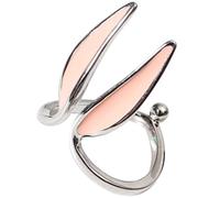 MALUGOGO Anillo de apertura de orejas de conejo de plata para mujer, hecho de cobre con bordes lisos y mano de obra fina, anillo creativo de moda para fiestas y compras