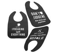 MALUGOGO Baberos para adultos fáciles de poner y llevar, 3 piezas ajustables con tela de poliéster impermeable que evita que la ropa se ensucie para personas mayores para uso diario a la hora de comer