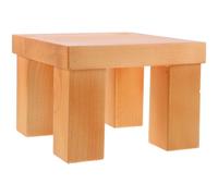 MALUGOGO Banco de madera en miniatura para fotografía, pequeño taburete de madera caqui para estudio de sesión de fotos, soporte decorativo para plantas, elevador cuadrado para sesión de recién nacido