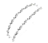 MALUGOGO Banda para el pelo, material de aleación ligera, elegante, doble cubierta, con uso portátil y características que no se decoloran, para damas de honor y mujeres para bodas y compromisos