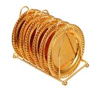 MALUGOGO Bandeja para Servir Comida de Hierro Dorado con Soporte de Almacenamiento, Diseño Moderno y Elegante para Aperitivos y Frutas en Restaurantes y Hoteles Reutilizable