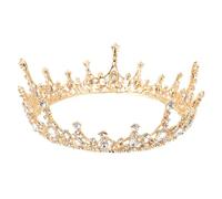MALUGOGO barroca redonda de cristal con diamantes blancos, delicado tocado de boda para novia, círculo decorativo para el pelo de la novia para ceremonia y concurso