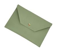 MALUGOGO Bolsa de cosméticos de gran capacidad para mujer con un bolsillo principal y cierre de botón, hecha de PVC verde resistente, para escapadas de fin de semana y proteger artículos de tocador o