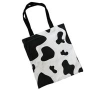 MALUGOGO Bolsa de lona con diseño impreso de elementos de leche, bolsa de compras ligera de gran capacidad y estudiantes, bolsa de lona portátil y elegante con cremallera para uso diario