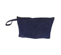 MALUGOGO Bolsa de maquillaje pequeña para bolso de mano con diseño multifuncional y artesanía experta, bolsa de cosméticos de material vaquero con elegante simplicidad y aspecto elegante