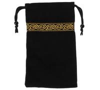 MALUGOGO Bolsa de Tarot de Terciopelo Negro Cierre Portátil Que Protege Cartas del Tarot y Piezas de Juego, Organizador Elegante para Almacenamiento Seguro