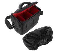 MALUGOGO Bolsa para Cámara DSLR Negra Correa Ajustable y Cubierta para Lluvia, Estuche Resistente de Nylon y PVC Adecuado para Fotografía al Aire Libre