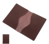 MALUGOGO Bolsa para Tarjetas de Visita de Cuero Auténtico Café, Tarjetero Masculino Compacto y Ligero, Organizador Práctico para Viaje y Uso Profesional, Estuche para Tarjetas Resistente