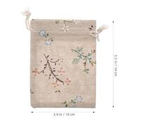 MALUGOGO Bolsas de lino con cordón en varios colores, 50 unidades con patrones florales, bolsas compactas y portátiles para recuerdos de fiesta
