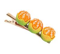 MALUGOGO Bonito accesorio para el pelo, pequeño clip para el pelo, realista, en forma de naranja, material de resina y hierro, se mantiene en su lugar de forma segura, fácil de usar, para un aspecto