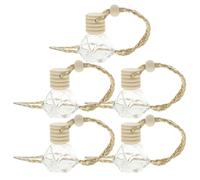 MALUGOGO Botellas de Perfume para Coche 8ml, Difusores de Aromas de Vidrio y Madera, Paquete de 5 Piezas, Diseño Delicado para Mejorar Claridad Mental y Relajar Cuerpo