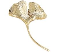 MALUGOGO Broche de Aleación Diseño de Hoja de Ginkgo, Pin Decorativo para Chaquetas y Chal, Accesorio de Joyería Metálico Resistente, para Ropa y Disfraces de Mujer