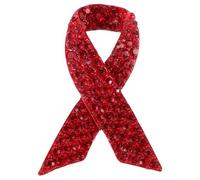 MALUGOGO Broche de cinta de diamantes de imitación para concienciación sobre el cáncer de mama y el sida, pin de solapa con cierre seguro para ropa de mujer y ocasiones especiales
