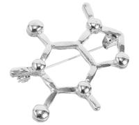 MALUGOGO Broche de forma molecular para decoración de ropa con cierre seguro, aleación de zinc, accesorio elegante para estudiantes e investigadores de ciencias