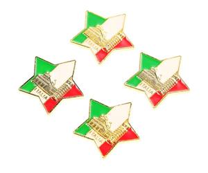 MALUGOGO Broches Creativos para Mujer 4 Piezas, Pequeños Accesorios Decorativos de Disfraces, Broches de Pecho Diseño de Edificios y Banderas, Ideales para Ropa Casual y Obsequio