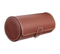 MALUGOGO Caja de reloj marrón con caja de almacenamiento de joyas de piel sintética, diseño portátil, simple y elegante, caja de exhibición de viajes y uso doméstico para relojes y joyas