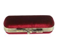MALUGOGO Caja portátil para bálsamo labial, delicado soporte para pintalabios, franela retro y aleación de aluminio, no es fácil de romper, mantiene el contenido en su lugar, recuerdo de fiesta para