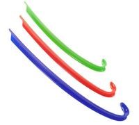 MALUGOGO Calzador Plástico Largo 3 Piezas Mango Ergonómico para Poner Zapatos sin Agacharse, Colores Naranja Verde Azul, Herramienta Práctica para Personas Mayores y Uso Doméstico