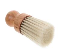MALUGOGO Cepillo de limpieza de peluquería con mango de madera, grande, cuello redondo, herramienta profesional de peluquería con cerdas de imitación para barrido de cabello roto en salón de belleza
