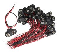 MALUGOGO Clips de conector de batería de fácil instalación, repuesto de 9 V, tipo T, 50 piezas con piel sintética y hierro para electrónica y tiras LED, para soporte de batería y reparación