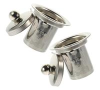 MALUGOGO Colador para Tetera de Acero Inoxidable 2 Piezas, Cesta Infusora de Té Suelto con Tapa, Diseño Simple y Resistente para Tazas y Teteras