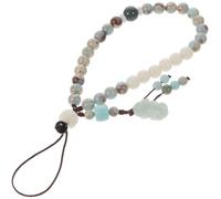 MALUGOGO Cordón Corto para Teléfono Celular de Piedra Verde Estilo Chino, Correa Ligera y Resistente para Accesorios Hechos a Mano, Obsequio Único para Familias y Amigos