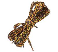 MALUGOGO Cordones de Zapatos Planos de Poliéster 1 Cm X 120 Cm, Diseño Clásico de Leopardo en Negro y Marrón, 2 Pares, Cordones Creativos para Zapatillas y Calzado Casual