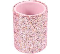 MALUGOGO Cubo Organizador de Brochas de Maquillaje Purpurina, Plástico Resistente y Ligero, Diseño Decorativo para Tocador y Vanity