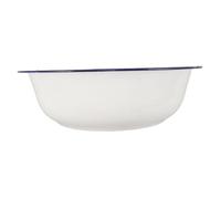 MALUGOGO Cuenco para mezclar esmaltado, 12.6 x 12.6 x 3.93 pulgadas, diseño retro vintage, fácil de limpiar, baño de pies esmaltado blanco para uso doméstico