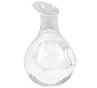 MALUGOGO Decantador de vino de cristal, dispensador de agua y vino, adecuado para entornos, elegante jarra de estilo japonés con diseño cóncavo, capacidad de 385 ml, resistente y fácil observación