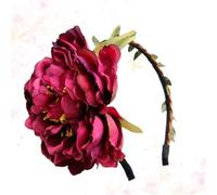 MALUGOGO Diadema Accesorio Cabello Elegante de Flores Rojas de Simulación de Tela Diseño Único y Atractivo para Mujer y Niña Adecuado para Bodas y Compromisos