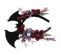 MALUGOGO Diadema Day the Dead para mujer con alas de murciélago 3D y diseño de calavera, tela no tejida y material plástico, construcción flexible, para fiestas de Halloween en interiores o