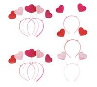 MALUGOGO Diadema de San Valentín 9 Piezas Corazones Brillantes en Rojo, Rosa y Fucsia, Accesorios Festivos para Mujer, Aro Ligero y Cómodo para Fiestas y Regalos Románticos