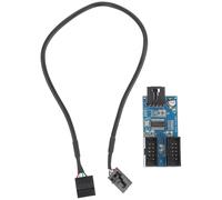 MALUGOGO Divisor de extensión de cabecera USB de 9 pines USB 2.0 1 a 2 con material PCB, fácil de instalar y de alto rendimiento para expansión de placa base de escritorio