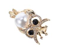 MALUGOGO Elegante broche de búho para mujer, broche decorativo de aleación de diamantes de imitación con bonito diseño de animales, resistente y resistente a daños, para bodas y ocasiones formales