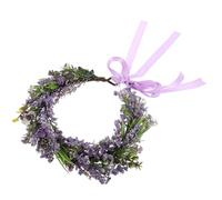 MALUGOGO Elegante diadema con corona floral morada hecha de tela, ligera y cómoda de llevar, para cumpleaños y lunas de miel, hecha a mano, guirnalda de flores de lavanda, color aleatorio