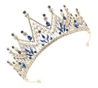 MALUGOGO Elegante estilo barroco para mujer, corona de diamantes de imitación, decoración para el pelo, material de aleación, tiara nupcial, accesorio de boda para compromiso y baile de graduación