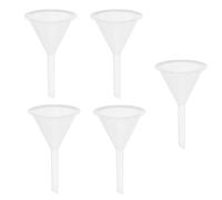 MALUGOGO Embudo de Plástico Multipropósito de 60ml para Laboratorio y Cambios de Aceite en Coche, Paquete de 5 Unidades, Diseño Anidado y Duradero