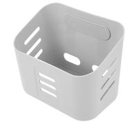 MALUGOGO Estante de almacenamiento grande gris montado en la pared, organizador colgante sin taladro, con estante de drenaje para almacenamiento de champú e inodoro