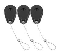 MALUGOGO Estuche Retráctil Antirrobo de 3 Piezas Cable de Acero de 1 Metro, Mecanismo Automático, Compacto y Portátil para Seguridad y Control de Accesos Industriales