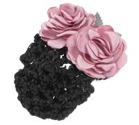 MALUGOGO Flower for Secure Net - Funda para moño de pelo hecho a mano para mujer, malla gruesa