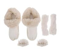 MALUGOGO Forro peludo para zapatos cálidos con forro interior de felpa desmontable y manga de banda para el talón, plantillas de repuesto gruesas y suaves para escenarios de invierno, talla 42-43