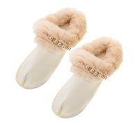 MALUGOGO Forros de Pantuflas Desmontables de Felpa para Zuecos Talla 38-39 con Clip de Perla, Plantillas Cálidas y Reemplazables para Invierno, Protectores Peludos para Zapatos